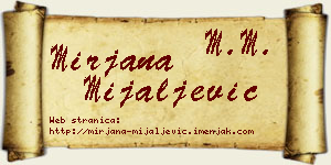 Mirjana Mijaljević vizit kartica